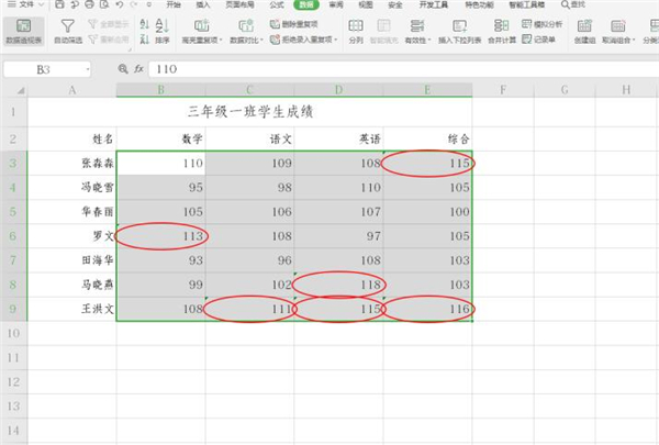 办公软件使用之Excel如何添加数据标识圈