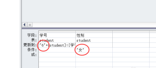 办公软件使用之Access按照性别为某字段增补前置符号的方法教程