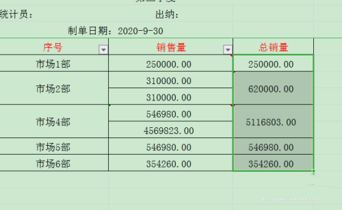 办公软件使用之WPS怎么设置表格的不规则单元格求和？