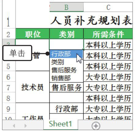 办公软件使用之Excel2019中使用下拉列表实现数据快速填充的方法