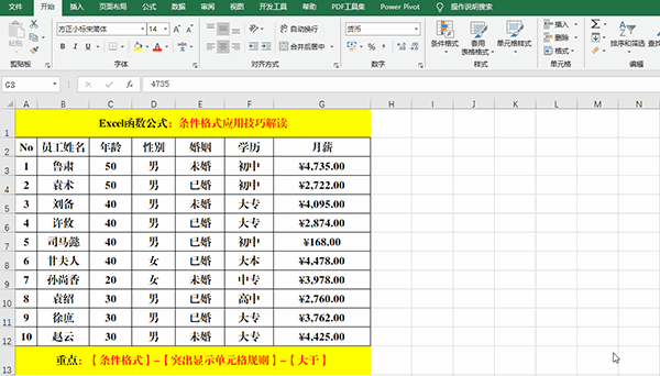 办公软件使用之Excel 2019中使用条件格式分析数据的7类方法教学