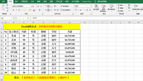 办公软件使用之Excel 2019中使用条件格式分析数据的7类方法教学