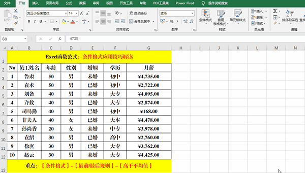 办公软件使用之Excel 2019中使用条件格式分析数据的7类方法教学