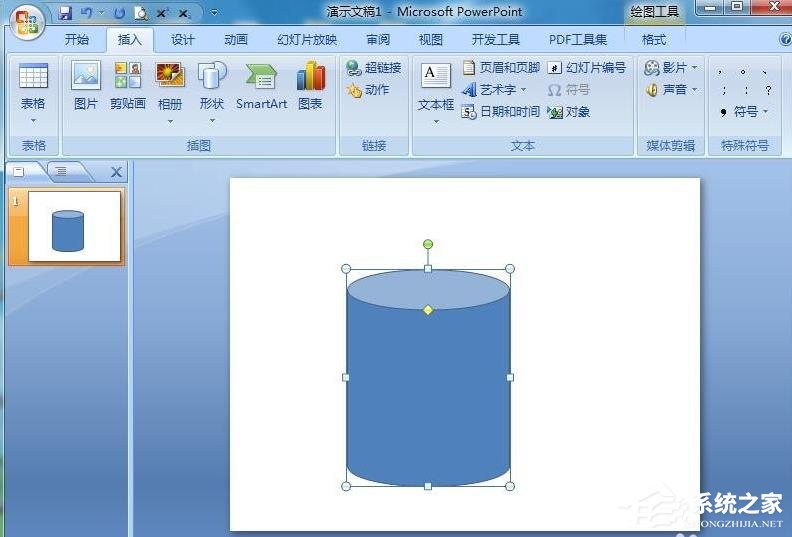 办公软件使用之PPT怎么制作圆柱？PPT制作渐变色立体圆柱的方法