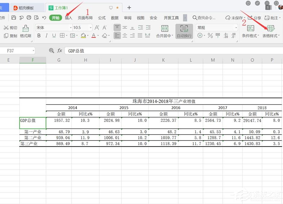 办公软件使用之wps表格怎么设置仅套用表格样式？