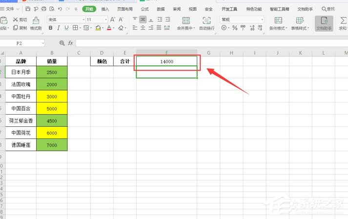 办公软件使用之wps怎么对不同颜色的表格内容求和？wps表格按颜色求和的方法