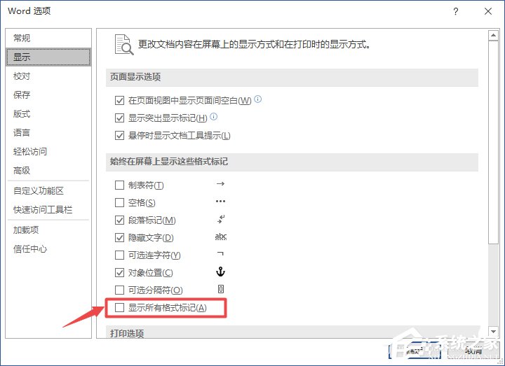 办公软件使用之Word2019如何显示所有格式标记？显示所有格式标记的方法