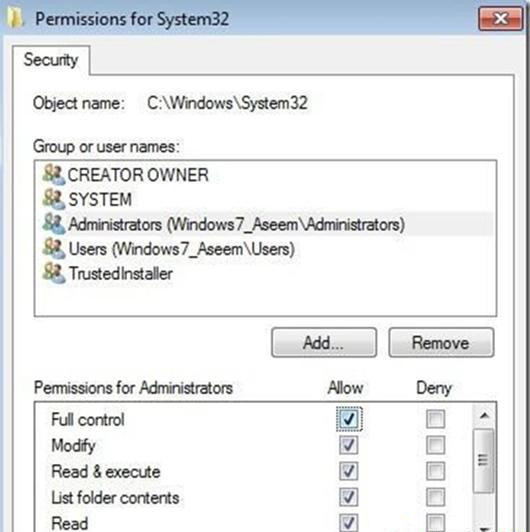 [系统教程]Windows7旗舰版系统怎样删除“信任安装”的文件？