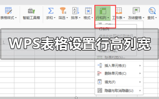 办公软件使用之Wps表格设置行高和列宽