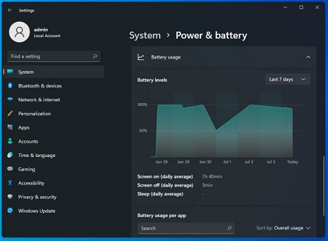 [系统教程]Win11如何查看电池情况？Win11查看电池情况的方法