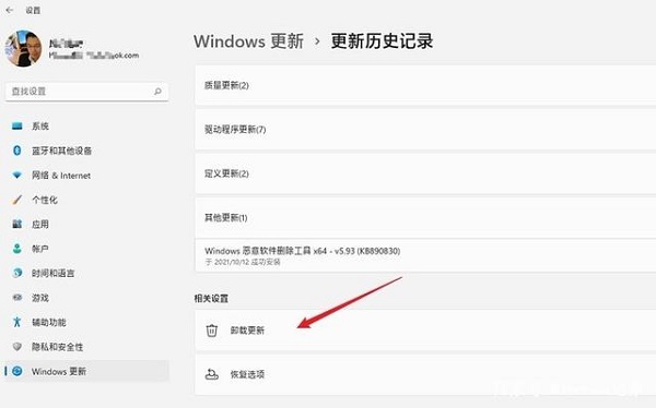 [系统教程]Win11怎么卸载补丁？Win11卸载更新补丁的教程