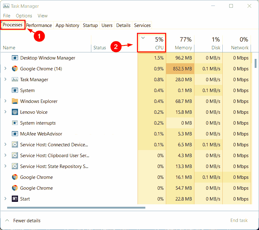 [系统教程]怎么检查Win11中哪些进程占用更多CPU？