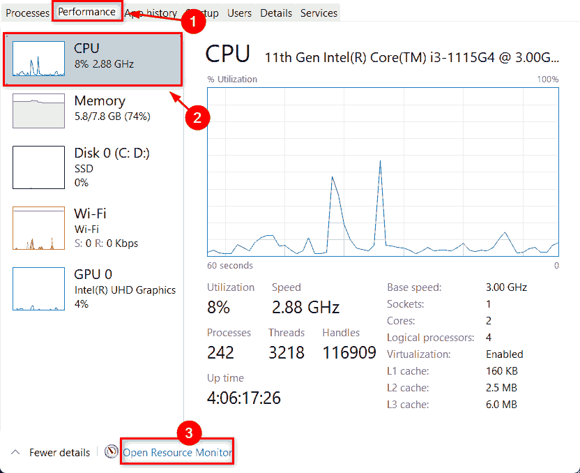 [系统教程]怎么检查Win11中哪些进程占用更多CPU？