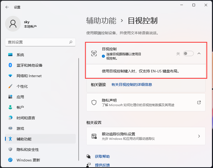 [系统教程]Win11如何开启目视控制？Win11开启目视控制的方法