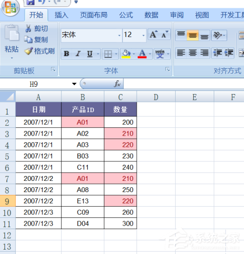 办公软件使用之excel怎么突出显示重复值？excel设置突出显示重复出现的数值的方法