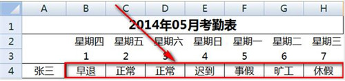 办公软件使用之如何使用Excel软件制作考勤表详细步骤分享