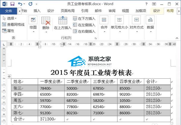 办公软件使用之Word表格设置导入数据后自动计算求和的方法教学