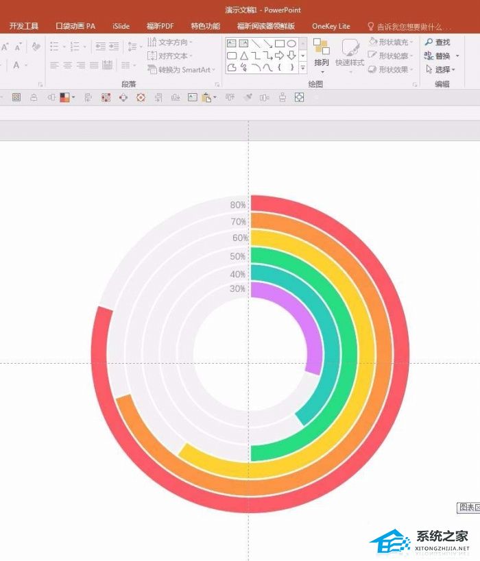 办公软件使用之PPT如何做多层环形图？PPT多层圆环图制作教程
