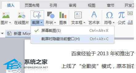 办公软件使用之Word怎么进行截图？Word截图的方法